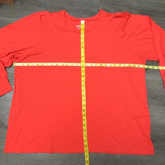 Torrid 4 Super Soft Women's Orange Slub Jersey Long Puff Sleeve T-Shirt 4X NWT - Picture 7 of 11